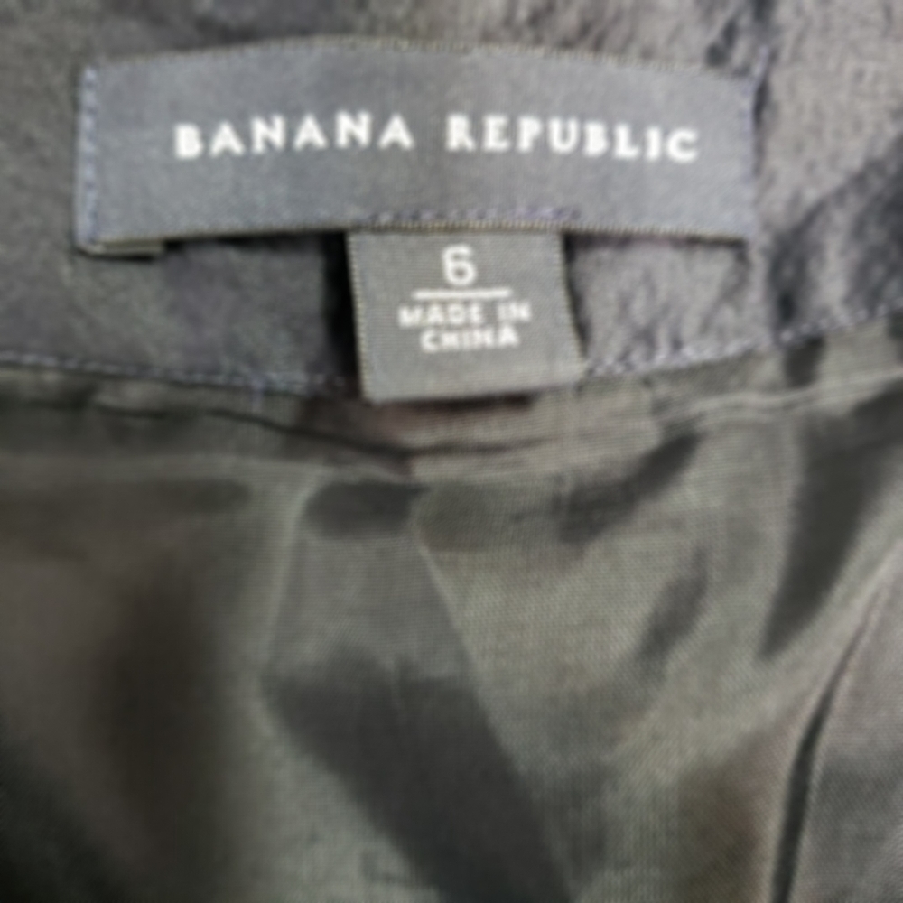 Banana Republic silk skirt black circle Godot seam - Picture 6 of 7